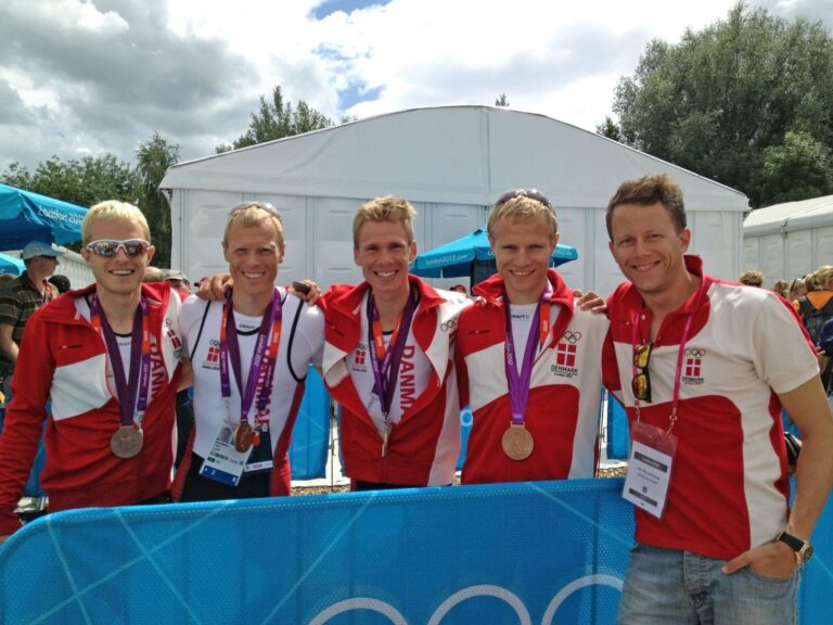Brian Martin Rasmussen sammen med guldfireren ved OL i 2012